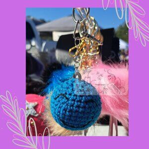 Happy face crochet Keychain